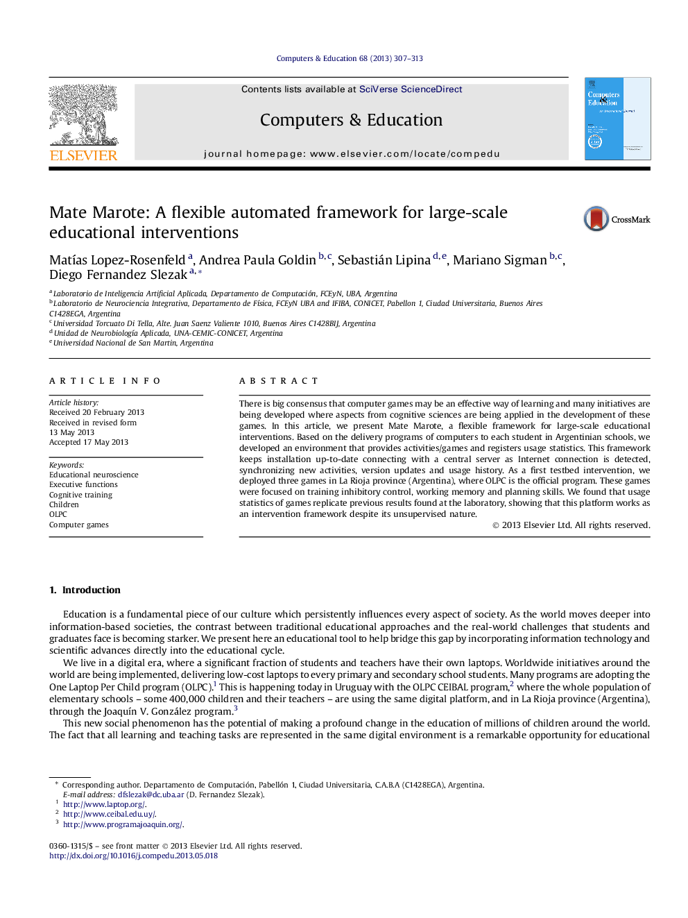 Mate Marote: A flexible automated framework for large-scale educational interventions