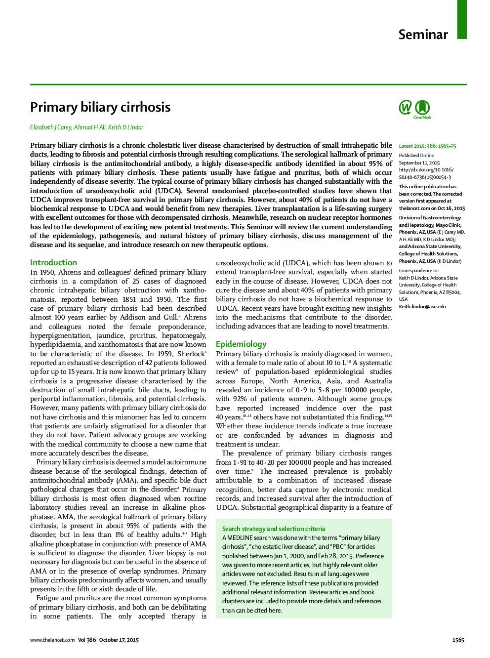 Primary biliary cirrhosis