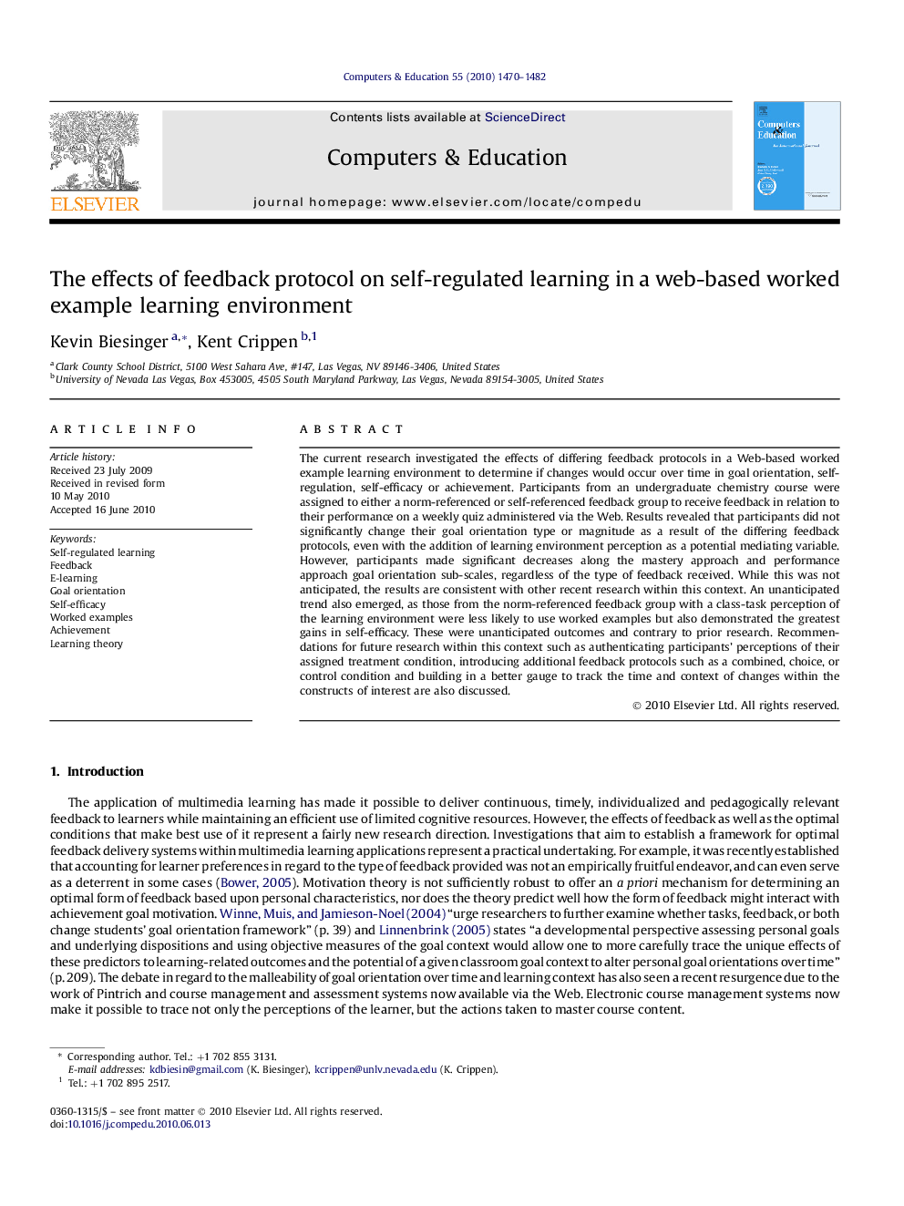 The effects of feedback protocol on self-regulated learning in a web-based worked example learning environment