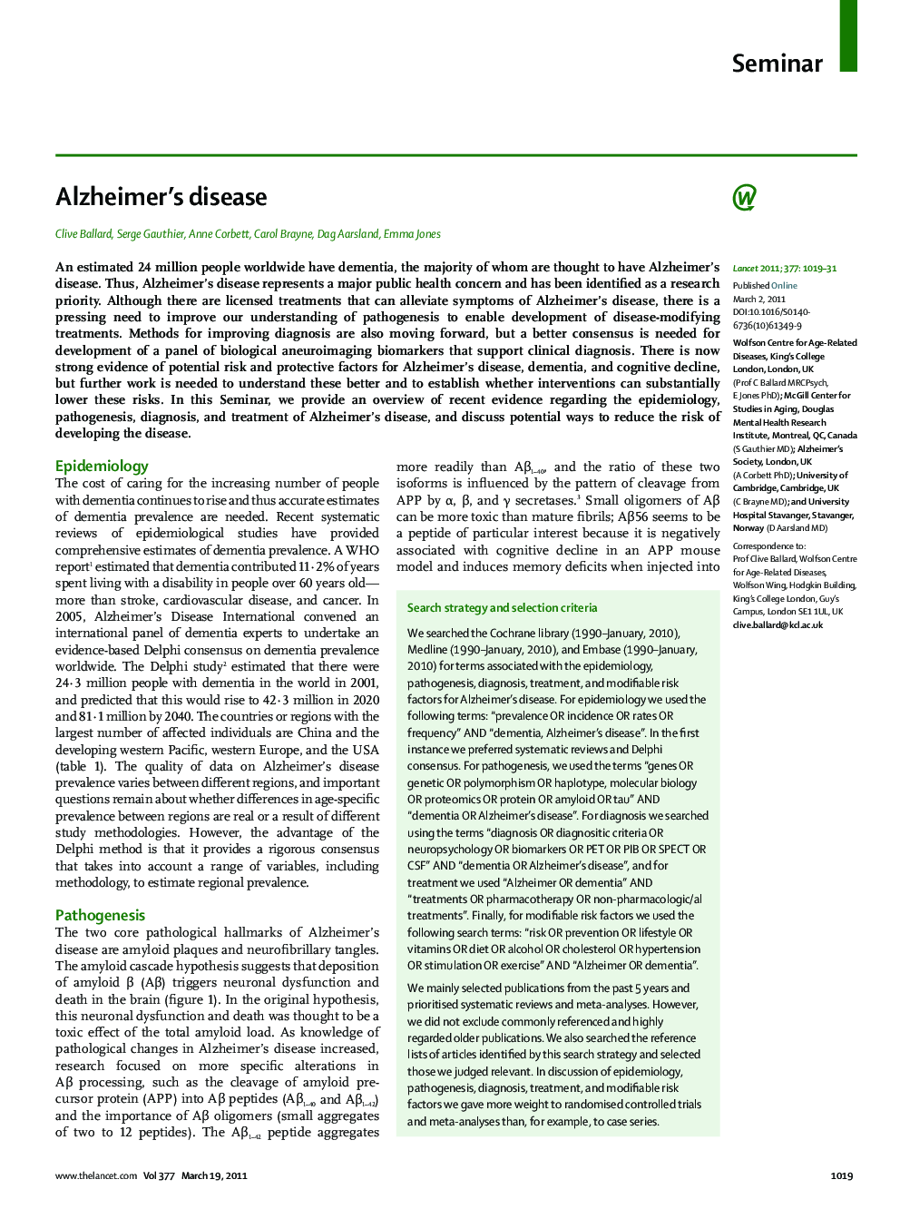 Alzheimer's disease