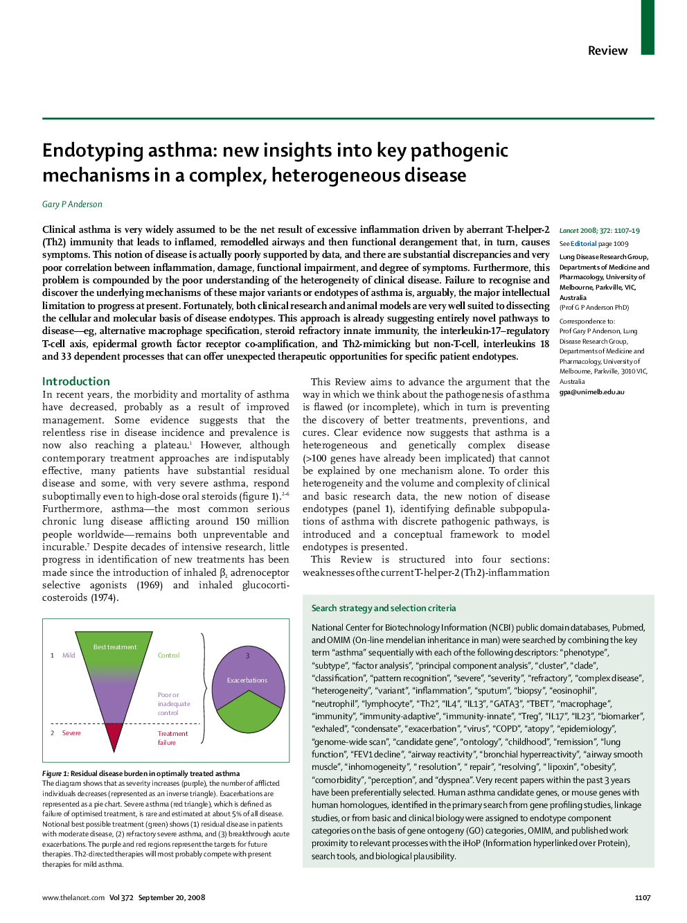 Endotyping asthma: new insights into key pathogenic mechanisms in a complex, heterogeneous disease