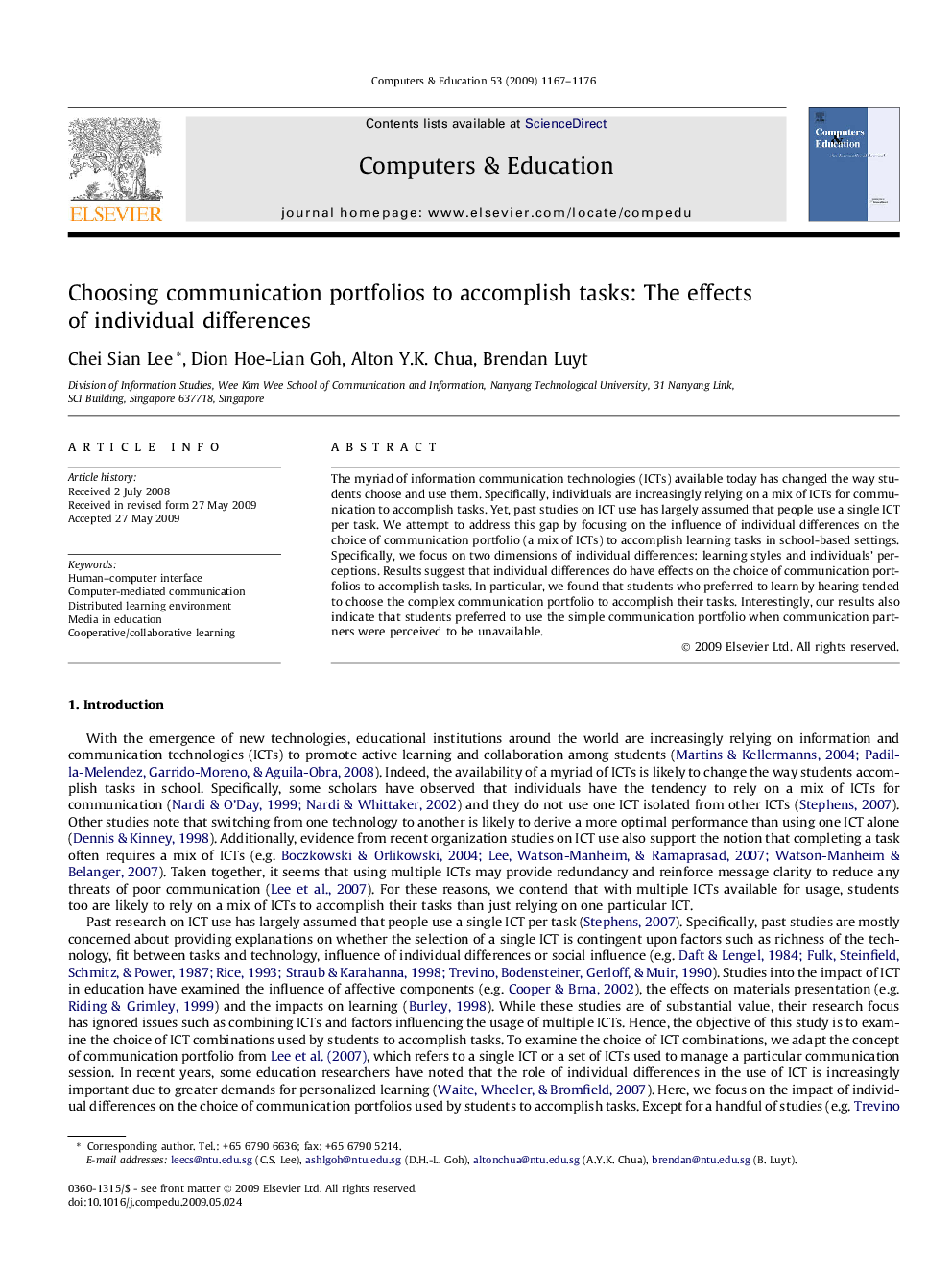 Choosing communication portfolios to accomplish tasks: The effects of individual differences