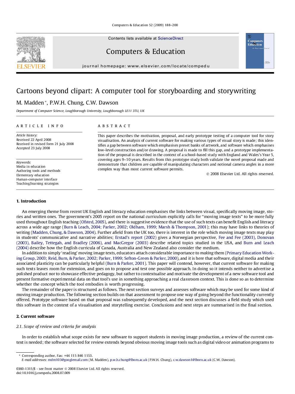 Cartoons beyond clipart: A computer tool for storyboarding and storywriting