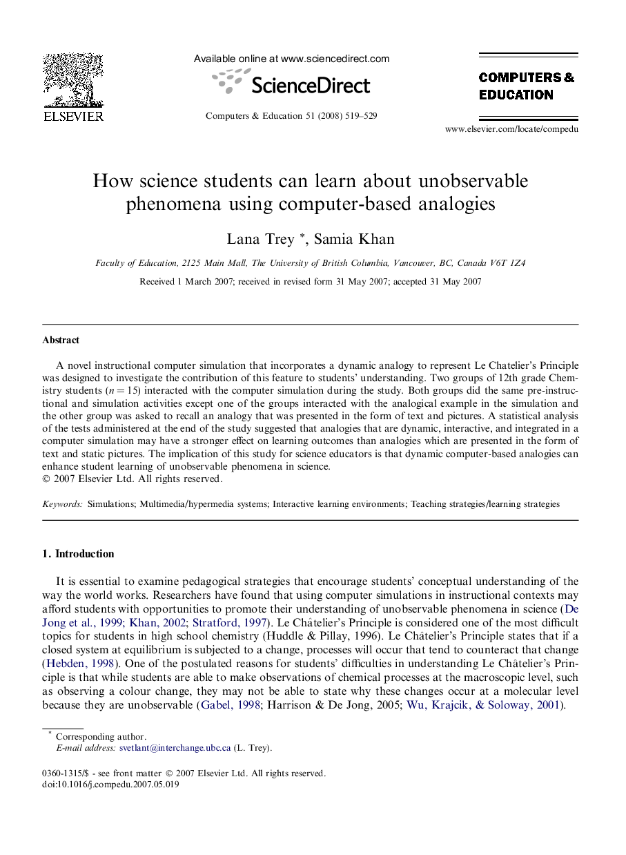 How science students can learn about unobservable phenomena using computer-based analogies