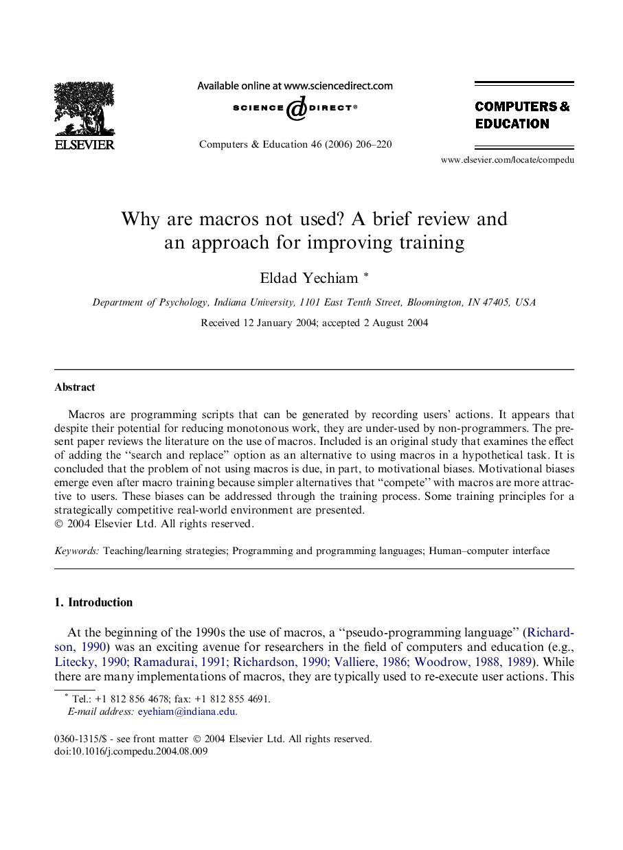 Why are macros not used? A brief review and an approach for improving training