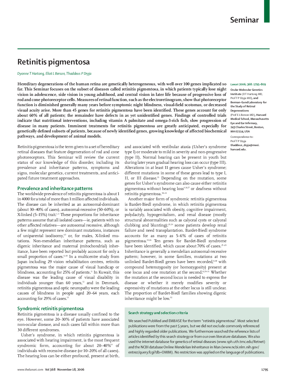 Retinitis pigmentosa