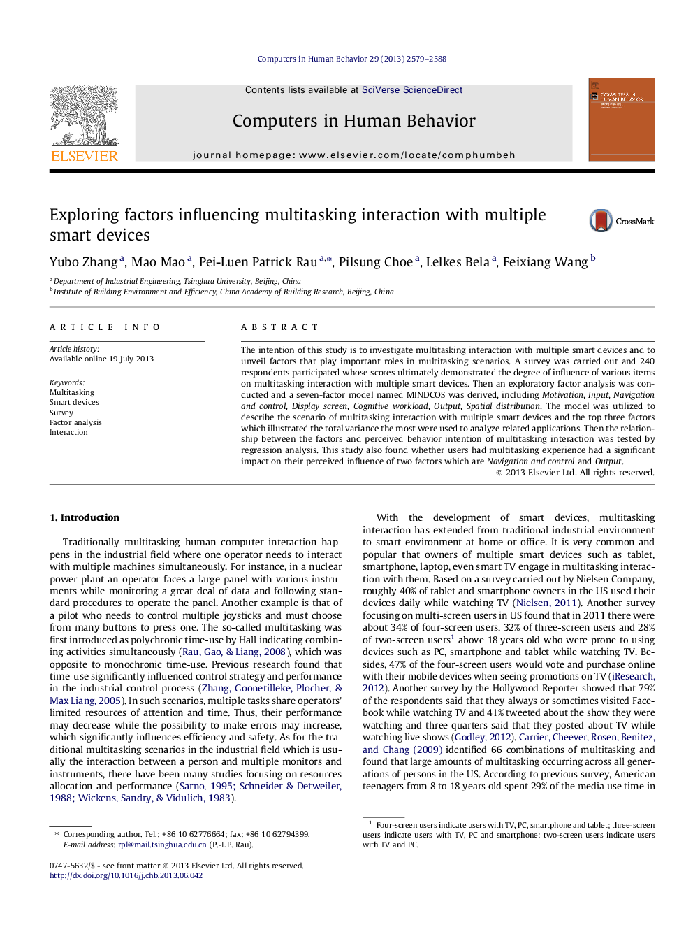 Exploring factors influencing multitasking interaction with multiple smart devices