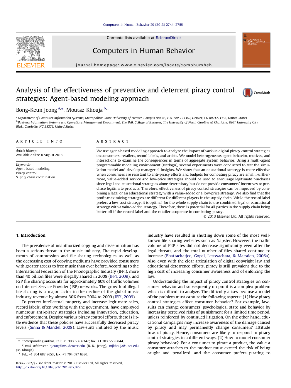 Analysis of the effectiveness of preventive and deterrent piracy control strategies: Agent-based modeling approach