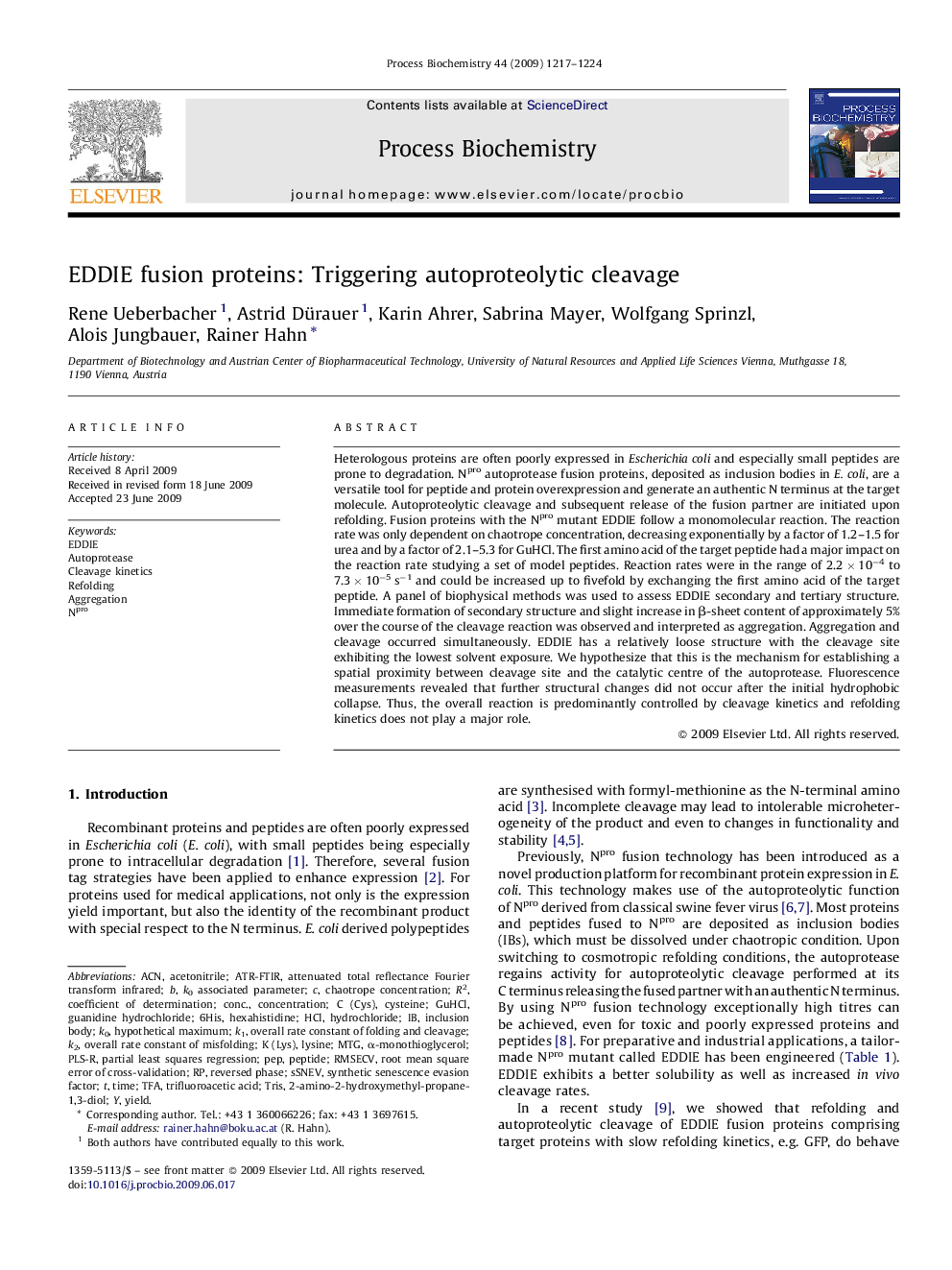 EDDIE fusion proteins: Triggering autoproteolytic cleavage