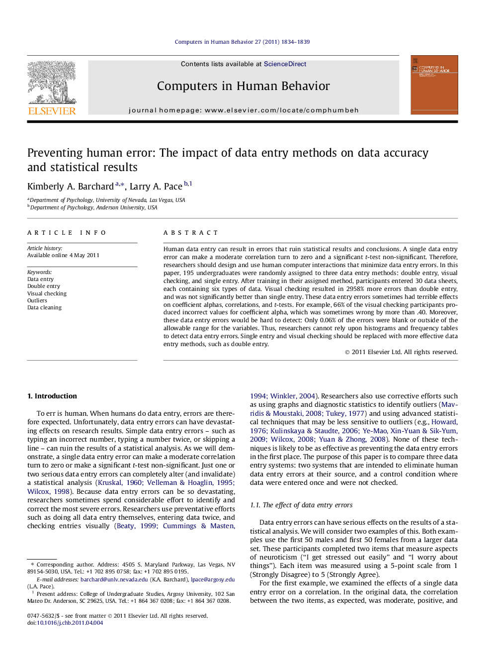 Preventing human error: The impact of data entry methods on data accuracy and statistical results