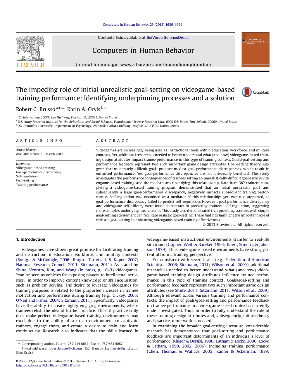 The impeding role of initial unrealistic goal-setting on videogame-based training performance: Identifying underpinning processes and a solution