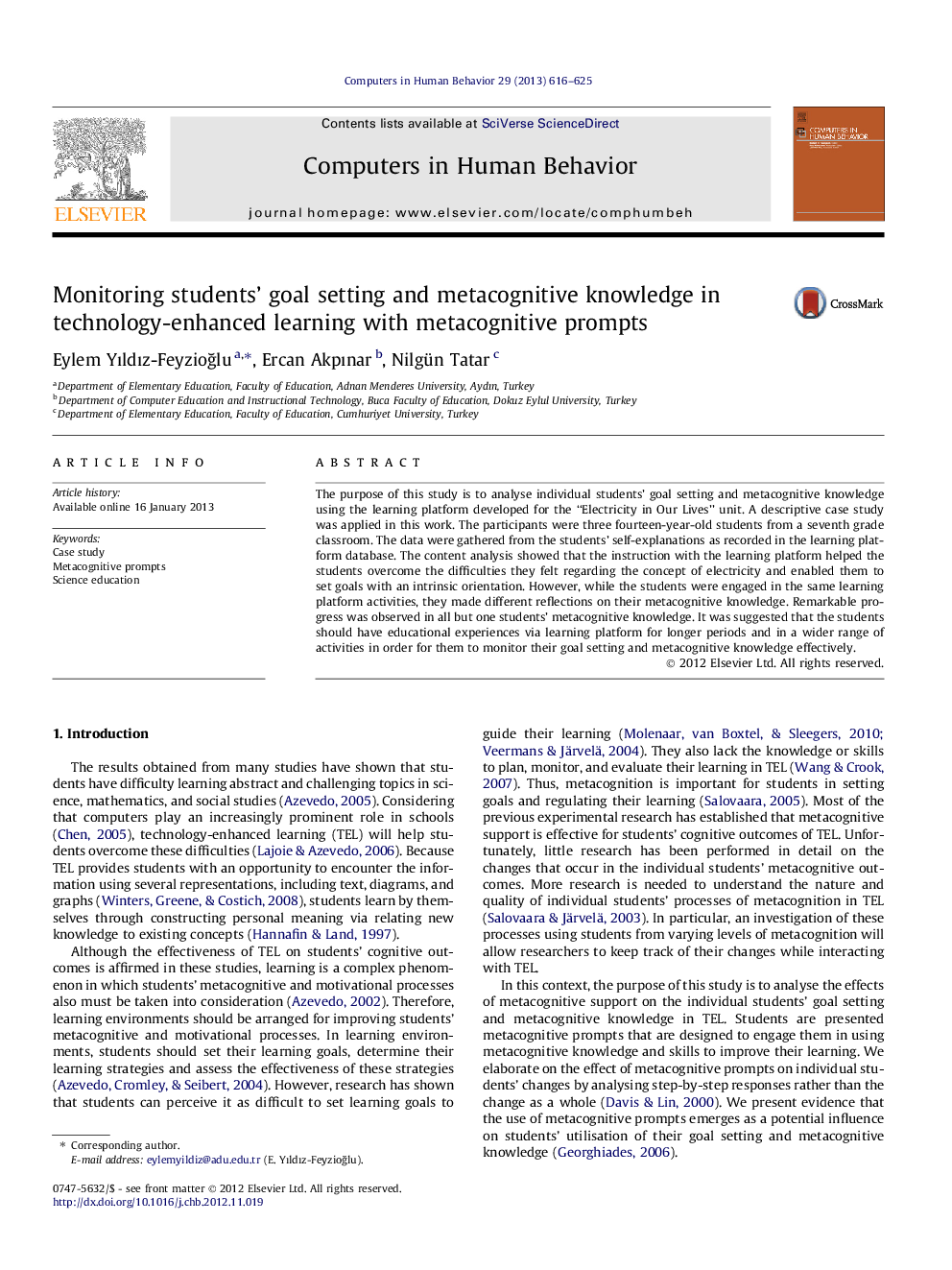 Monitoring students’ goal setting and metacognitive knowledge in technology-enhanced learning with metacognitive prompts