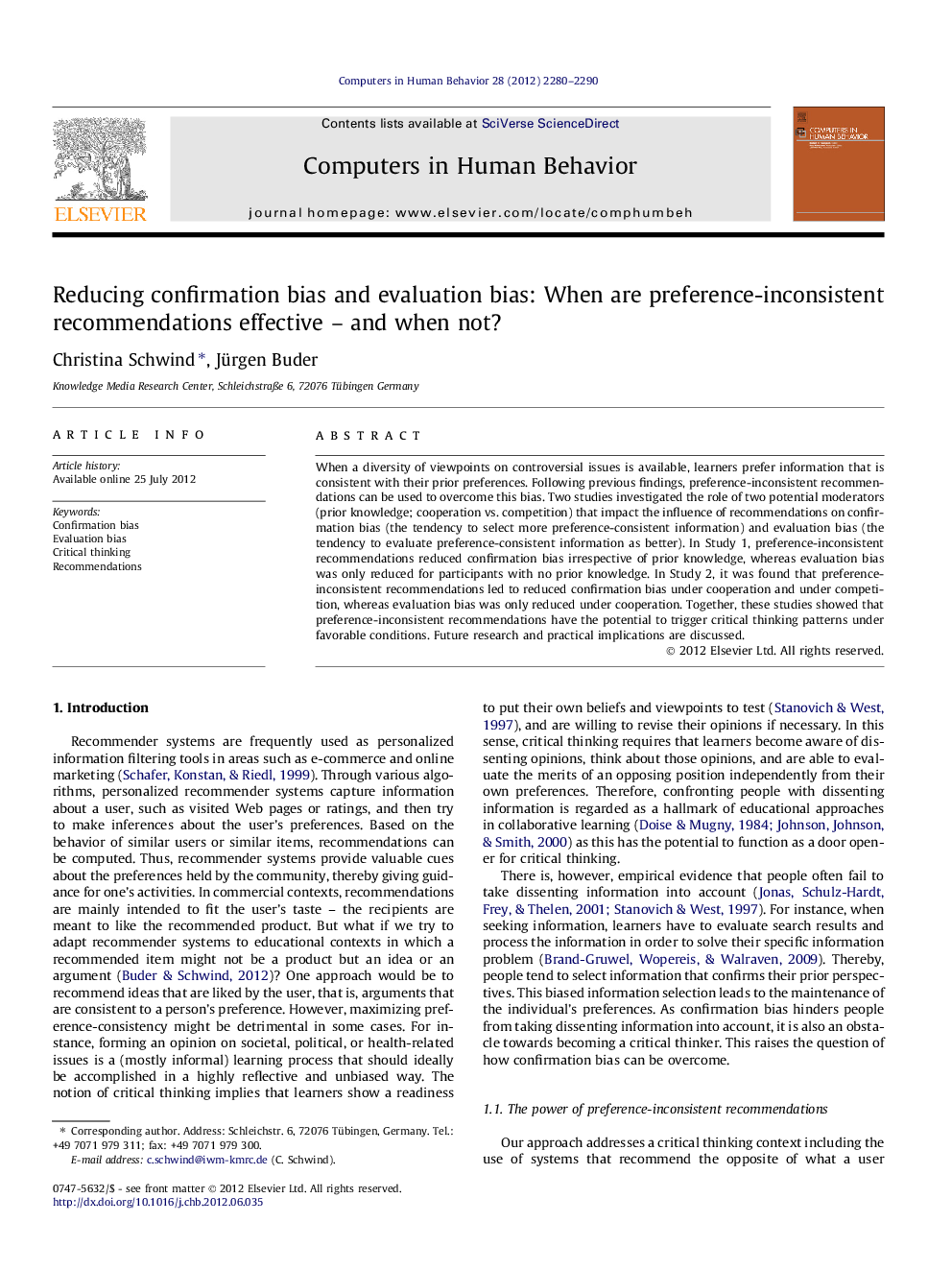 Reducing confirmation bias and evaluation bias: When are preference-inconsistent recommendations effective – and when not?