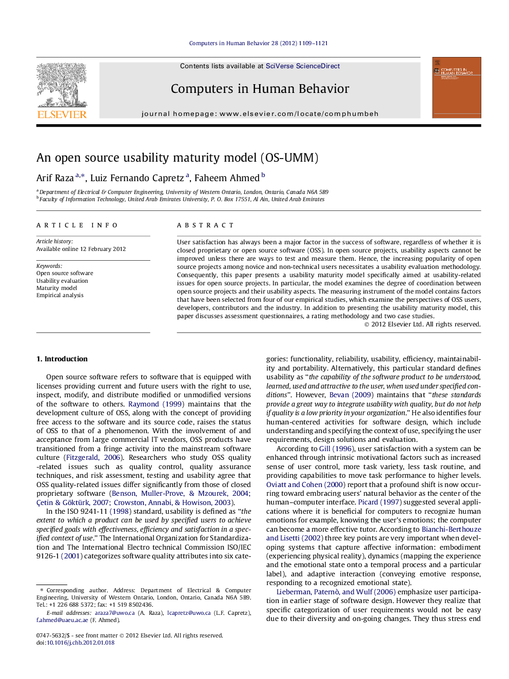 An open source usability maturity model (OS-UMM)