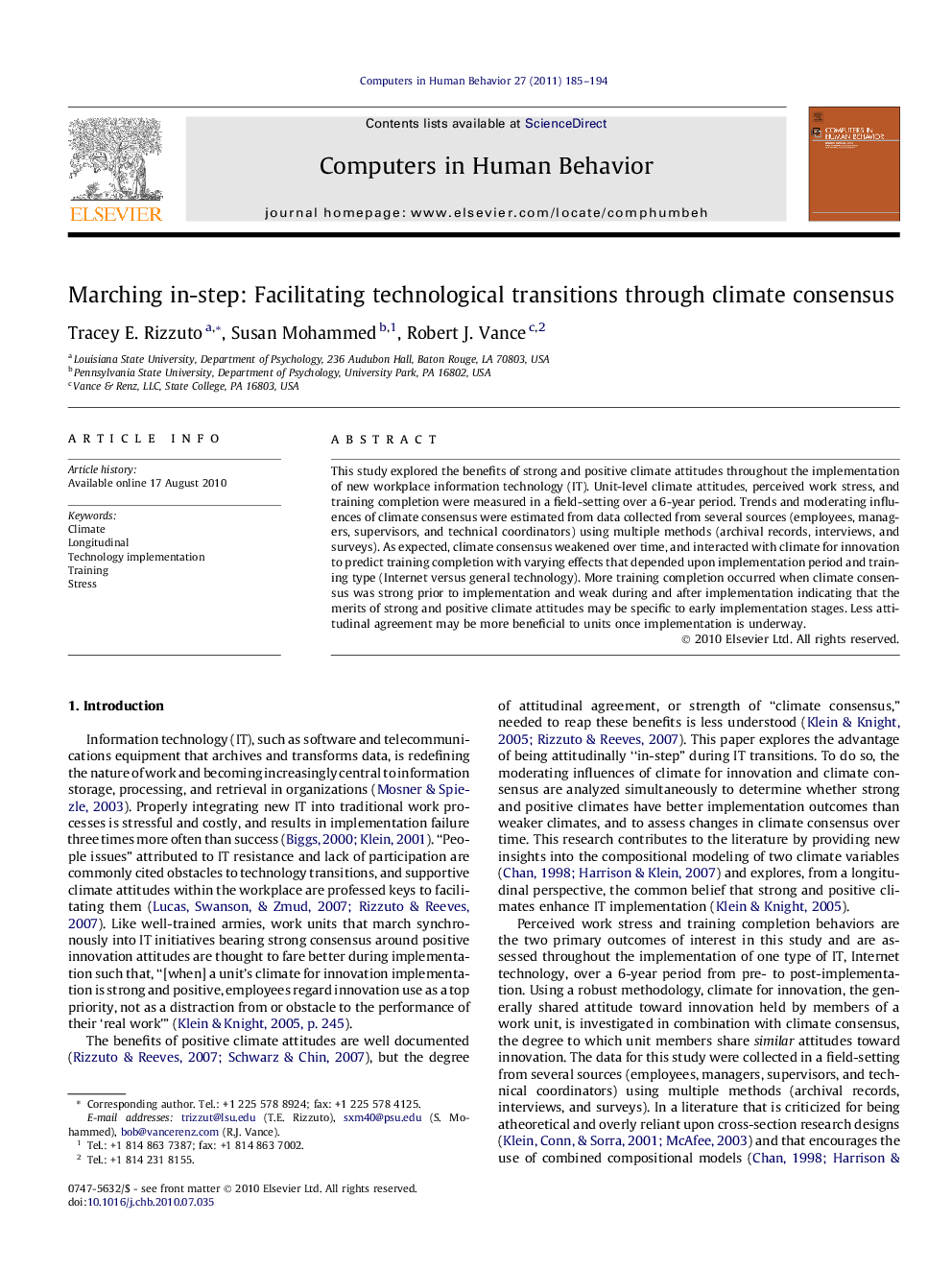 Marching in-step: Facilitating technological transitions through climate consensus