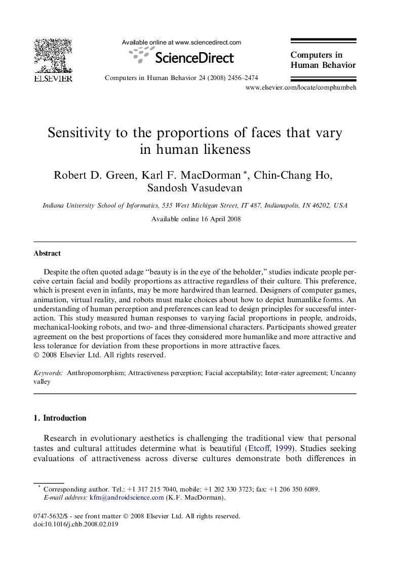 Sensitivity to the proportions of faces that vary in human likeness