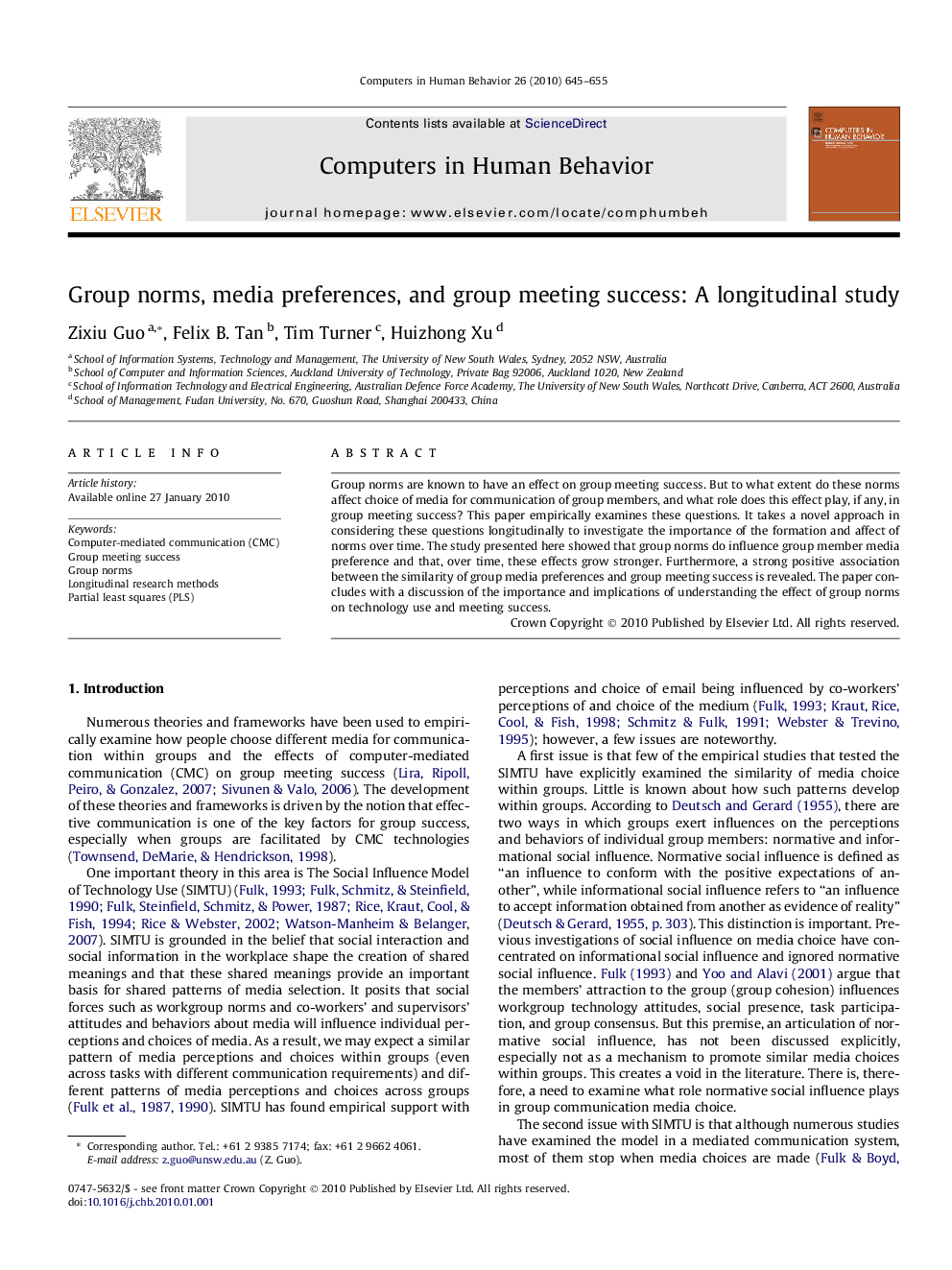 Group norms, media preferences, and group meeting success: A longitudinal study