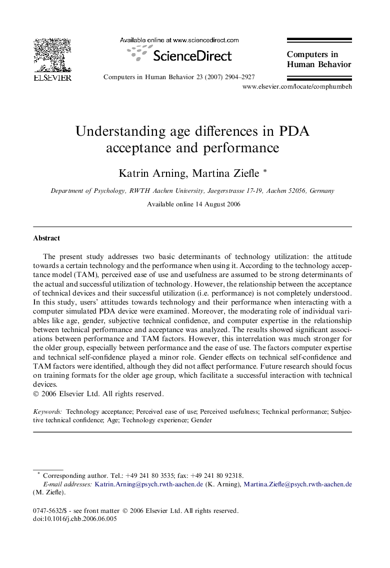 Understanding age differences in PDA acceptance and performance