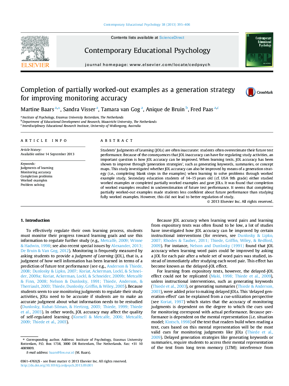 Completion of partially worked-out examples as a generation strategy for improving monitoring accuracy