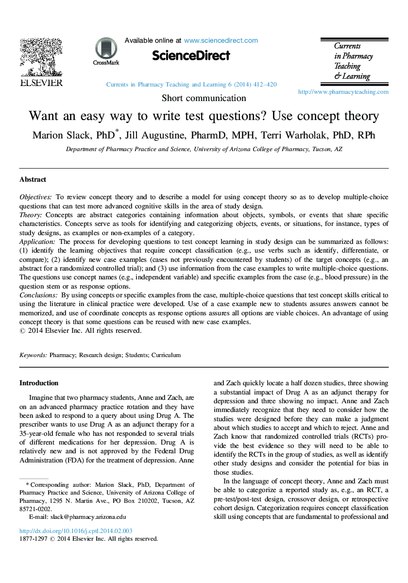 Want an easy way to write test questions? Use concept theory