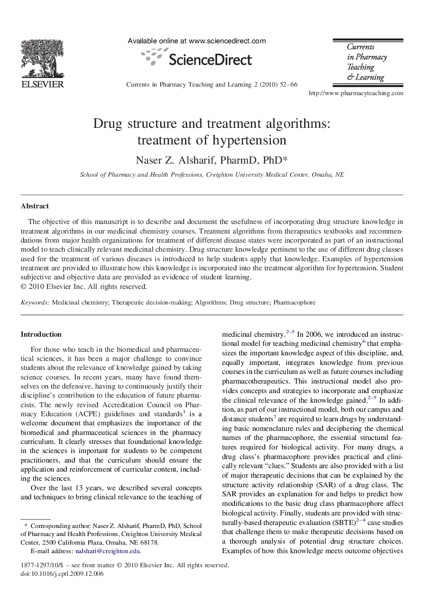 Drug structure and treatment algorithms: treatment of hypertension