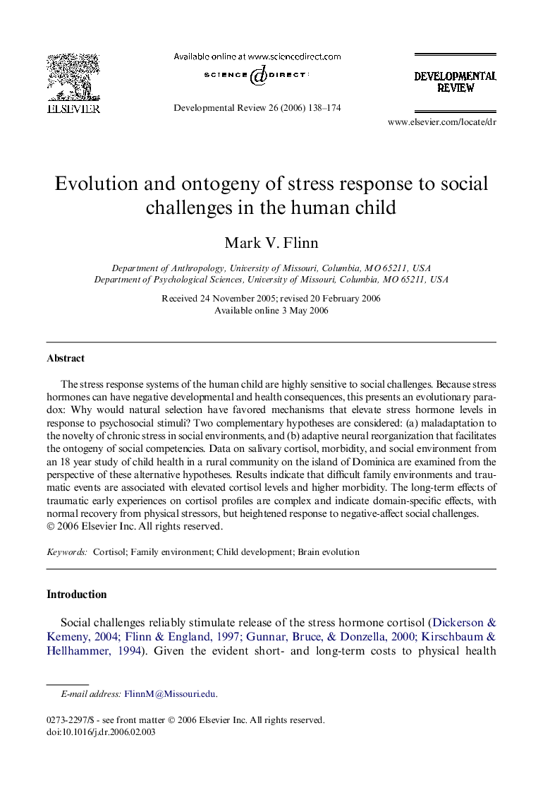 Evolution and ontogeny of stress response to social challenges in the human child