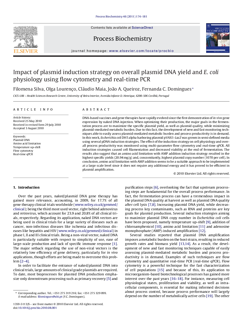 Impact of plasmid induction strategy on overall plasmid DNA yield and E. coli physiology using flow cytometry and real-time PCR