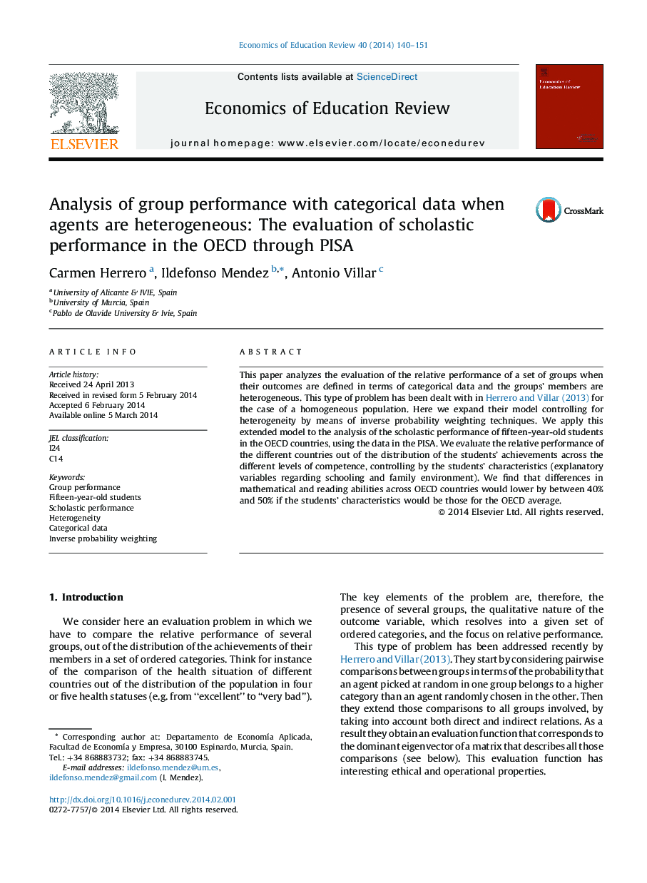 تجزیه و تحلیل عملکرد گروه با داده های قطعی زمانی که عوامل ناهمگن هستند: ارزیابی عملکرد علمی در OECD از طریق PISA