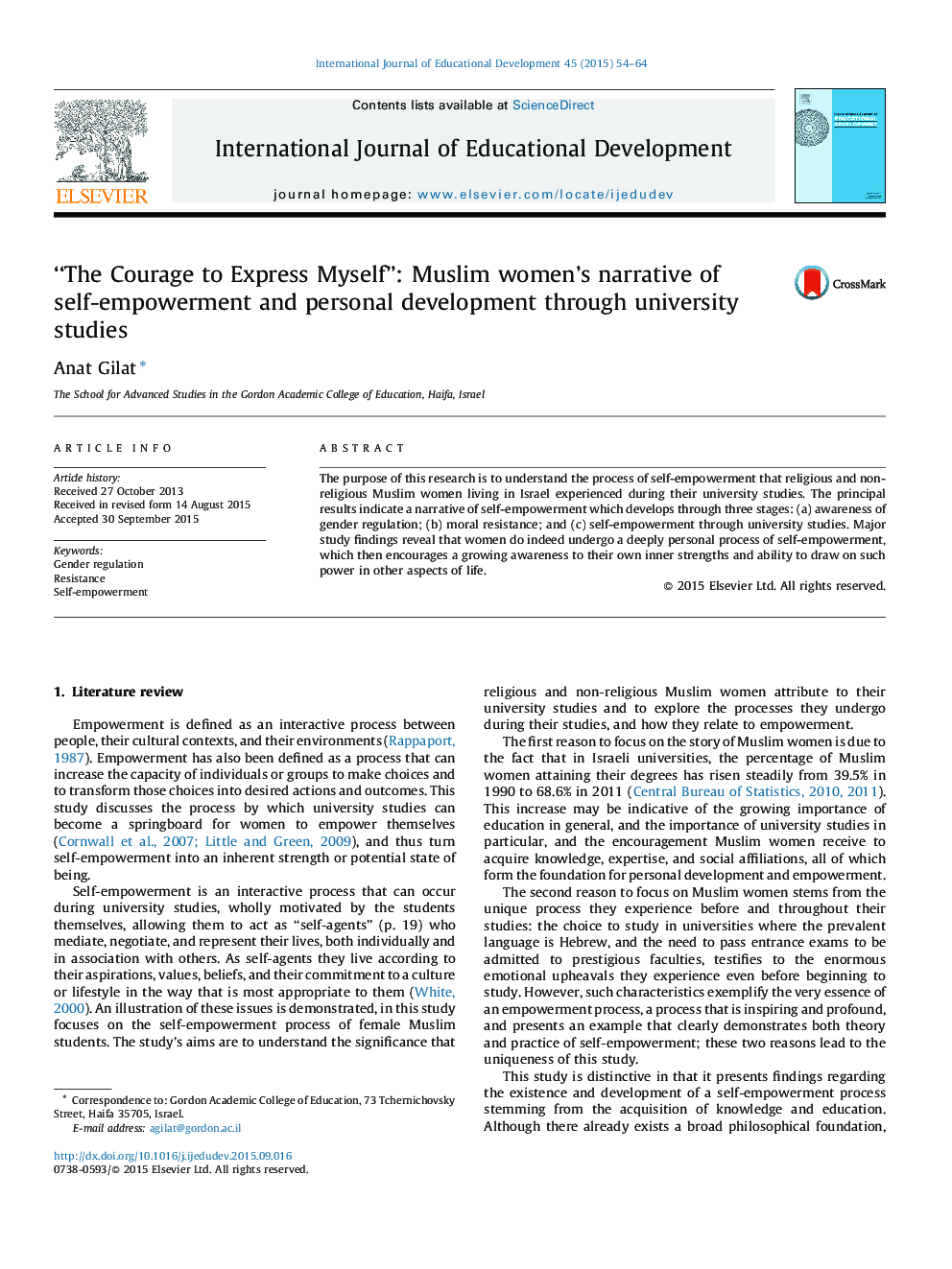 “The Courage to Express Myself”: Muslim women's narrative of self-empowerment and personal development through university studies