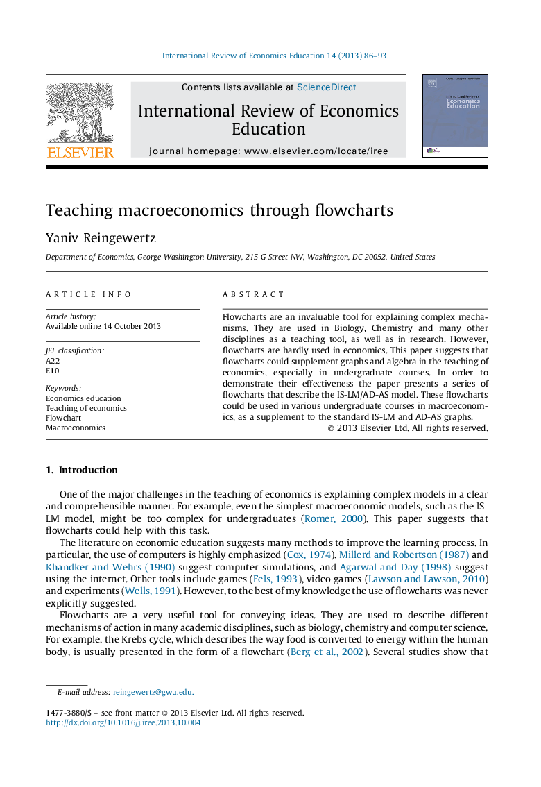 Teaching macroeconomics through flowcharts