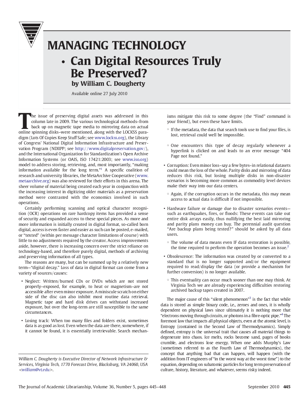 Can Digital Resources Truly Be Preserved?