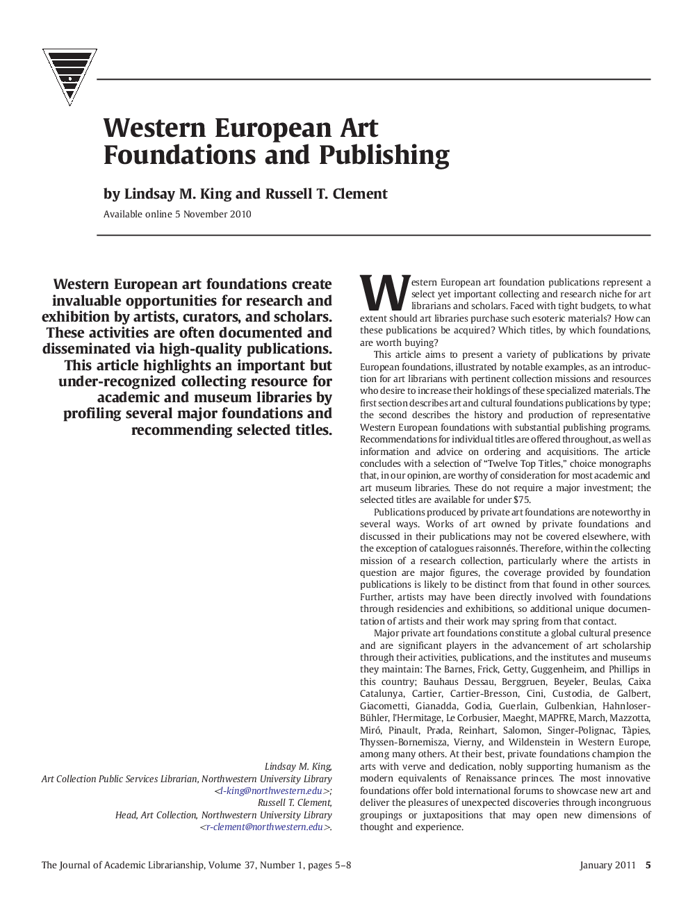 Western European Art Foundations and Publishing