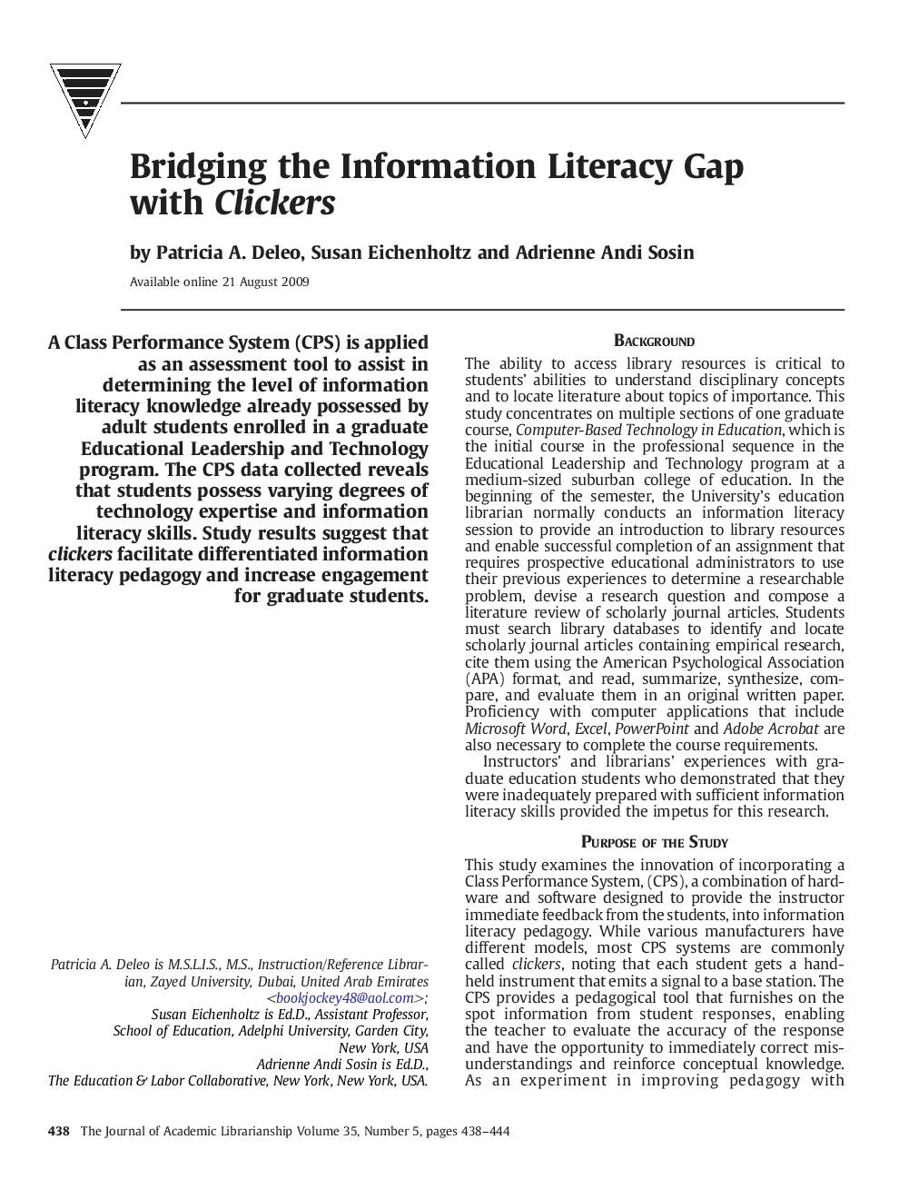 Bridging the Information Literacy Gap with Clickers