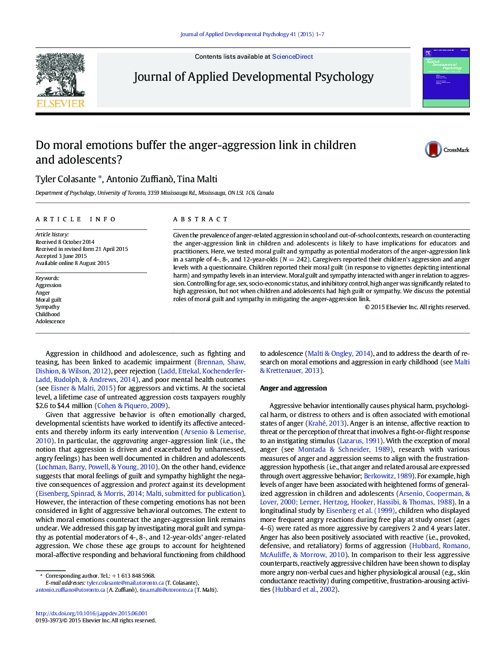 Do moral emotions buffer the anger-aggression link in children and adolescents?