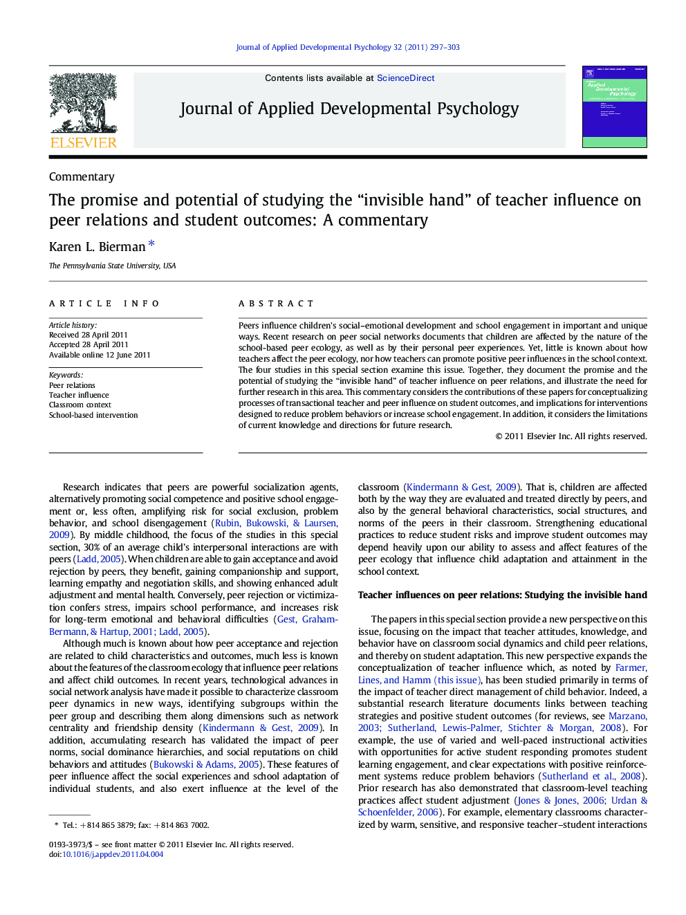 The promise and potential of studying the “invisible hand” of teacher influence on peer relations and student outcomes: A commentary