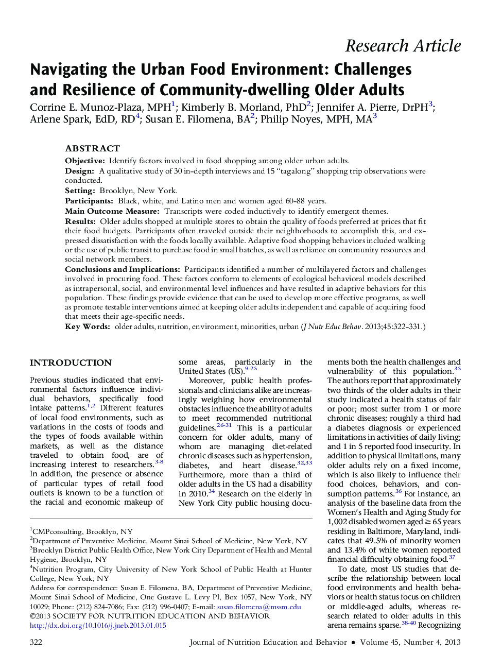 Navigating the Urban Food Environment: Challenges and Resilience of Community-dwelling Older Adults