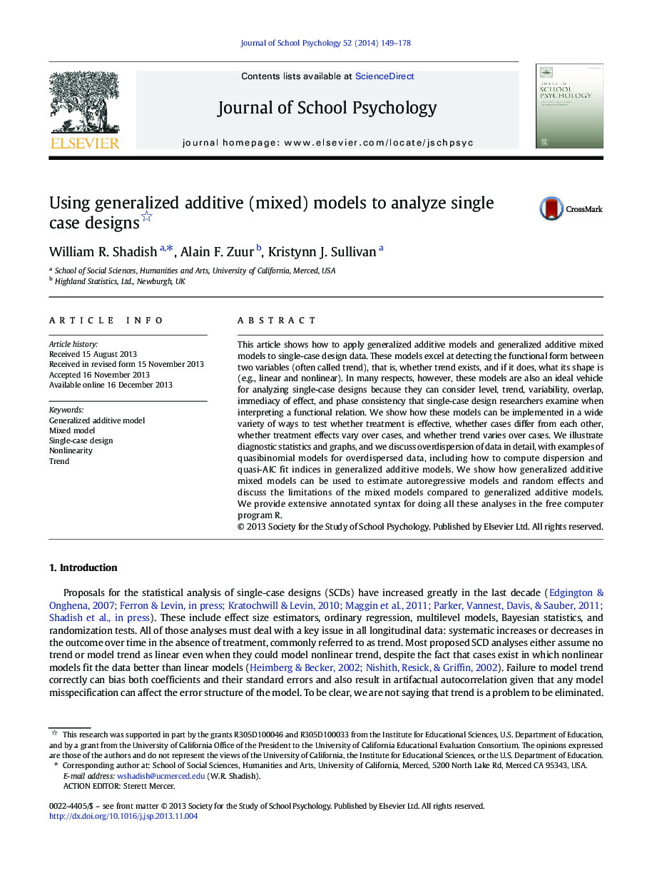 Using generalized additive (mixed) models to analyze single case designs 