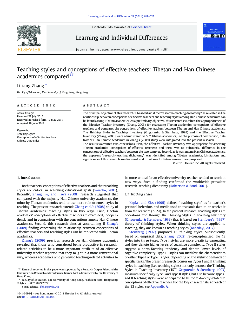 Teaching styles and conceptions of effective teachers: Tibetan and Han Chinese academics compared 