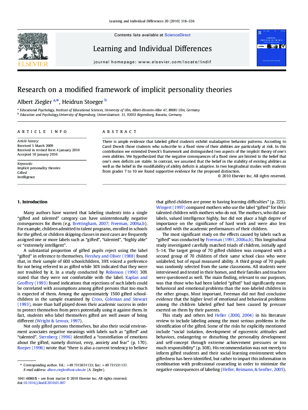 Research on a modified framework of implicit personality theories