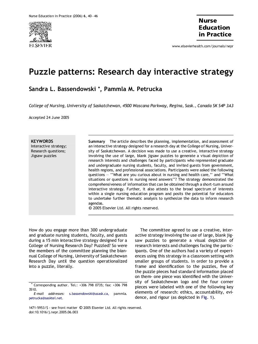 Puzzle patterns: Research day interactive strategy