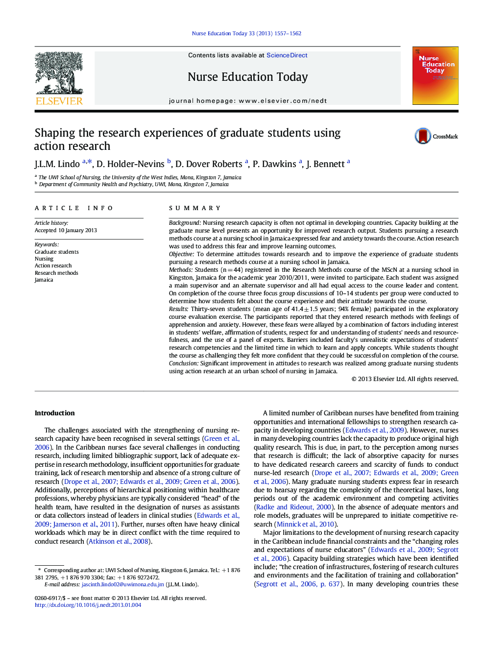 Shaping the research experiences of graduate students using action research