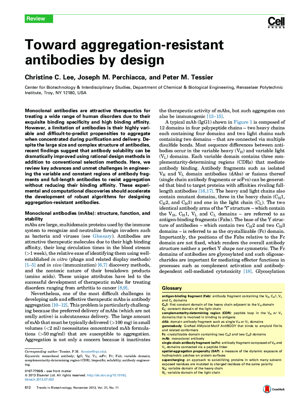 Toward aggregation-resistant antibodies by design