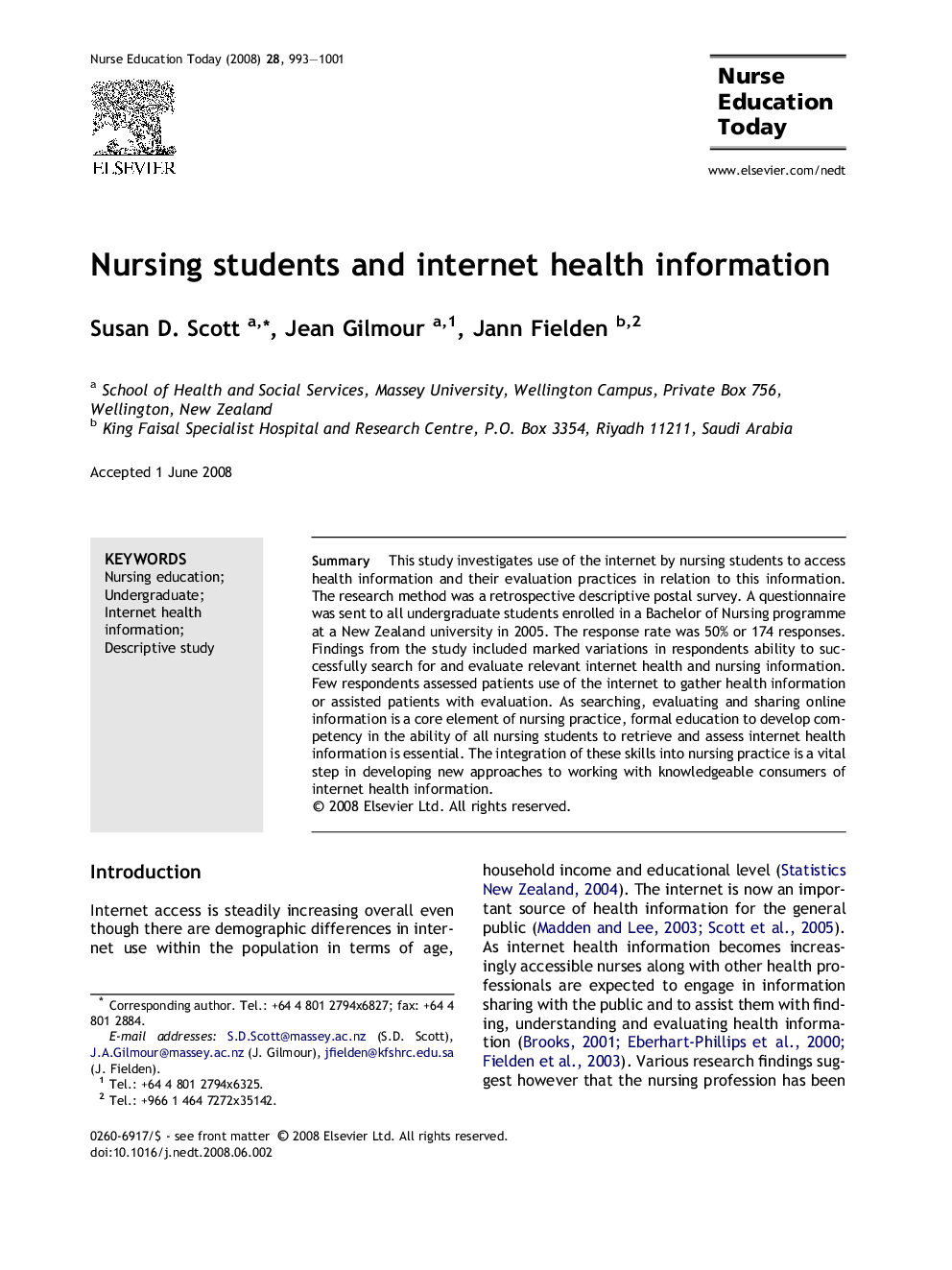 Nursing students and internet health information