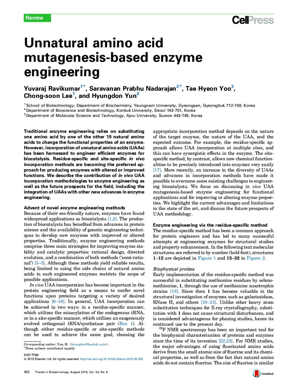 Unnatural amino acid mutagenesis-based enzyme engineering