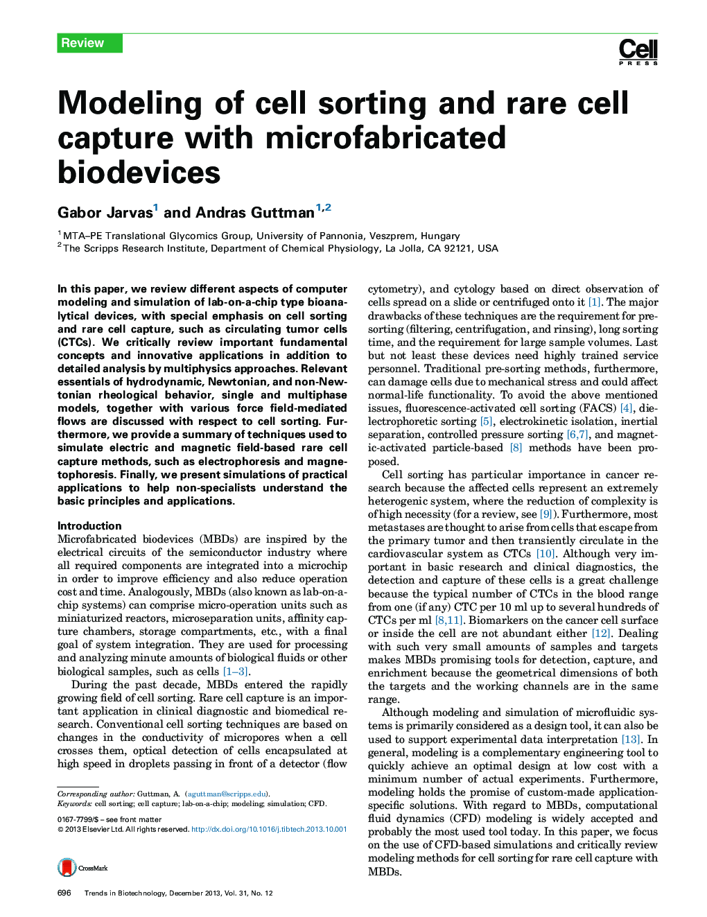 Modeling of cell sorting and rare cell capture with microfabricated biodevices