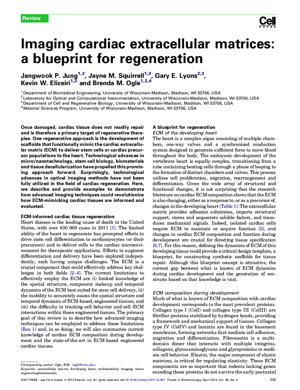 Imaging cardiac extracellular matrices: a blueprint for regeneration