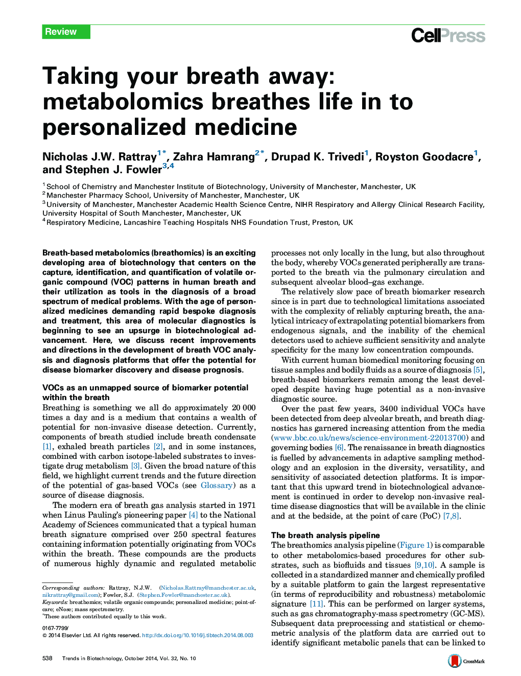 با در نظر گرفتن نفس خود را متوقف کنید: متابولومیک زندگی را به پزشکی شخصی تبدیل می کند 