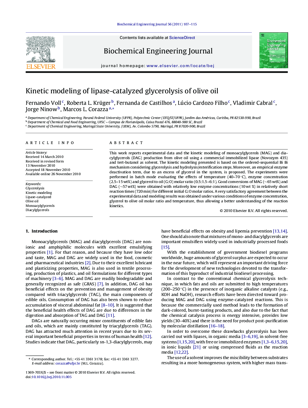 Kinetic modeling of lipase-catalyzed glycerolysis of olive oil