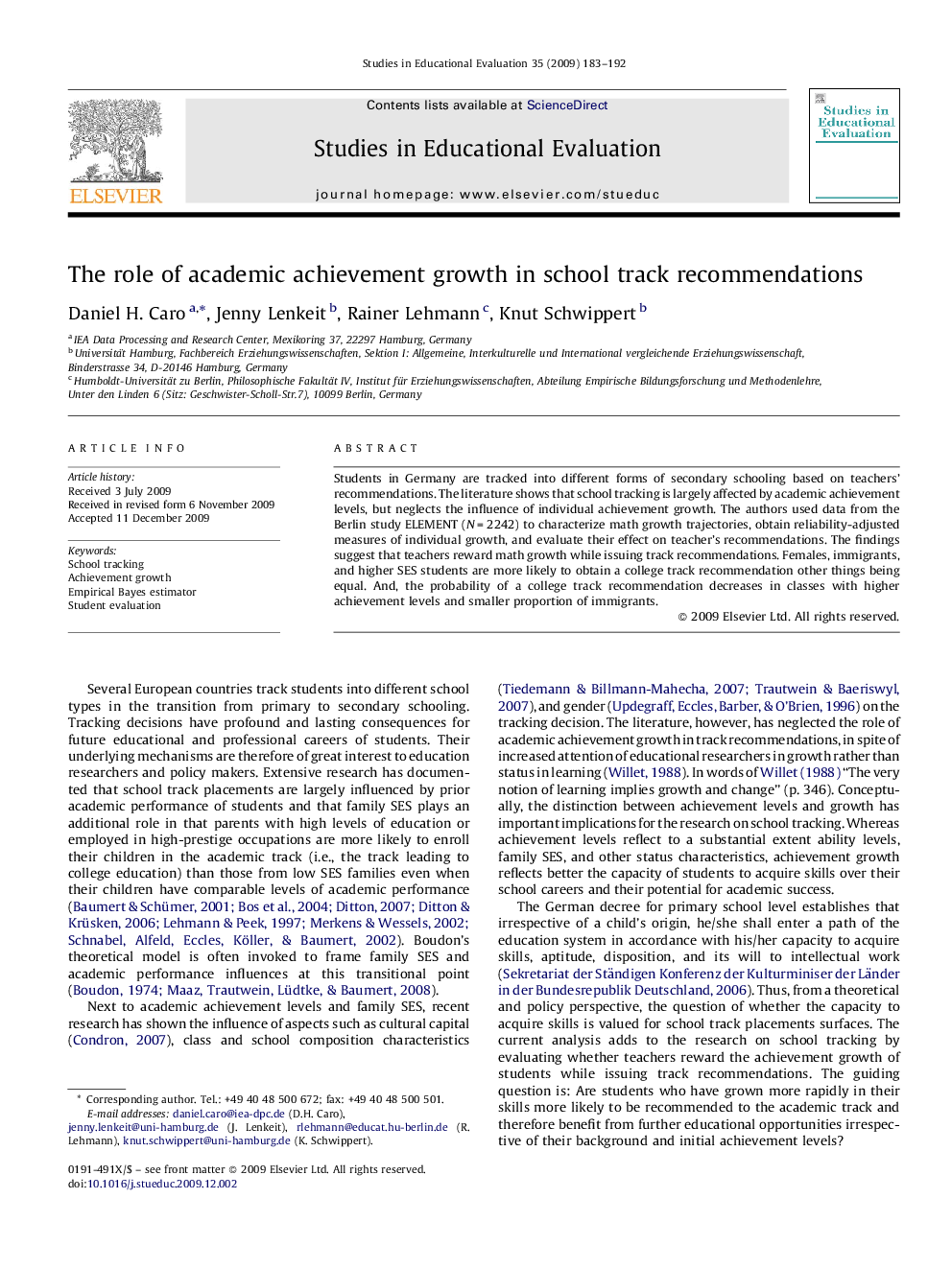 The role of academic achievement growth in school track recommendations