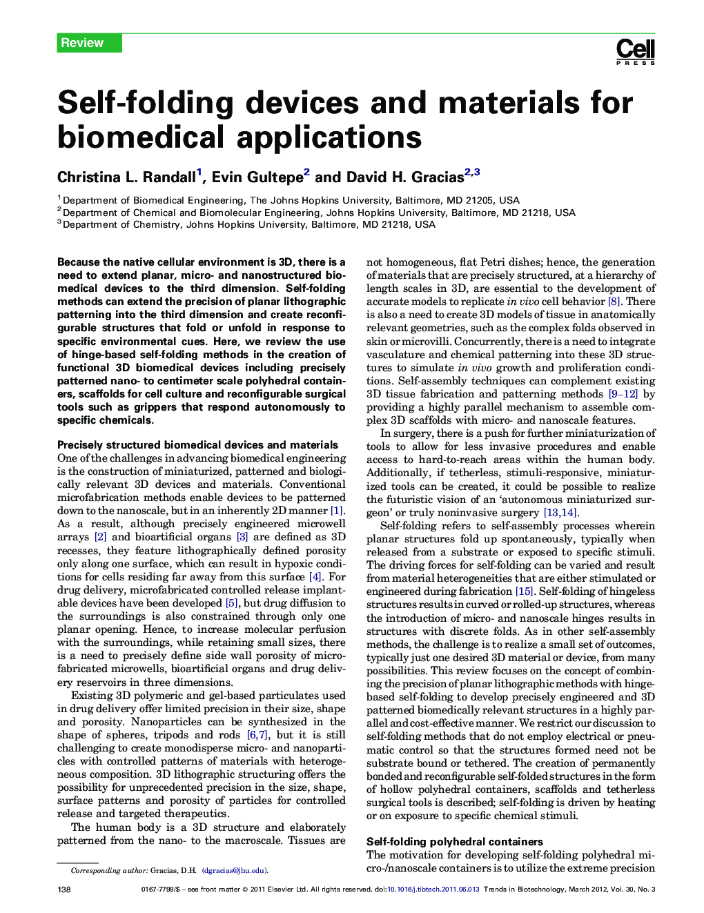 Self-folding devices and materials for biomedical applications